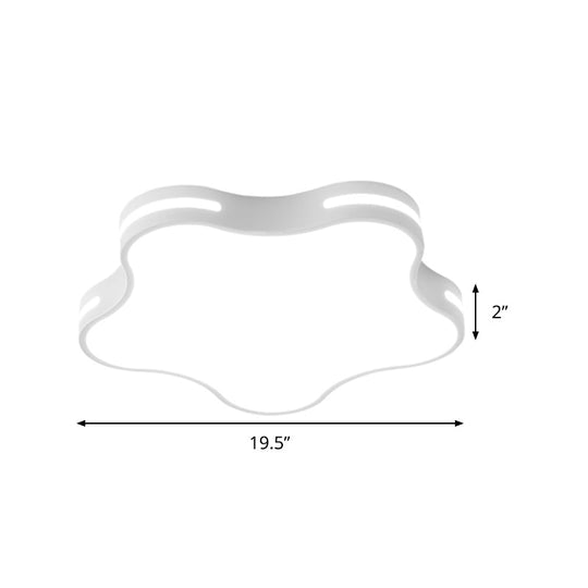 White Acrylic Led Ceiling Flushmount - Minimalist Star Design 19.5’ Wide