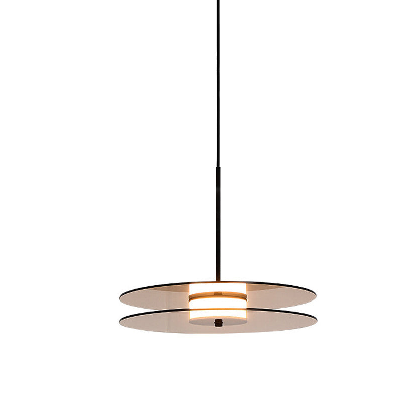 Nordic Glass Disc Pendant Light For Dining Room - Tan 1
