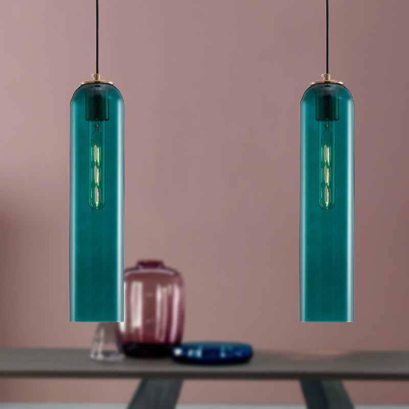 Nordic Style Green Glass Pendant Light For Bedroom