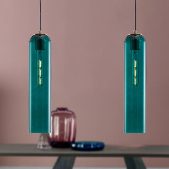 Nordic Style Green Glass Pendant Light For Bedroom