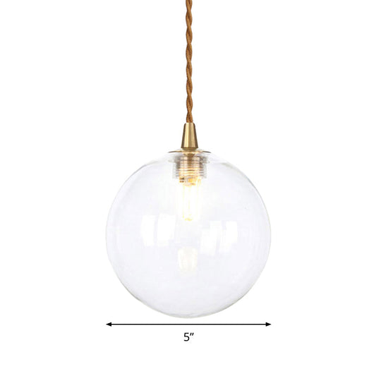 Amber/White/Red Macaron Glass Pendant Light Fixture - 1 Suspension With Rope For Bedroom