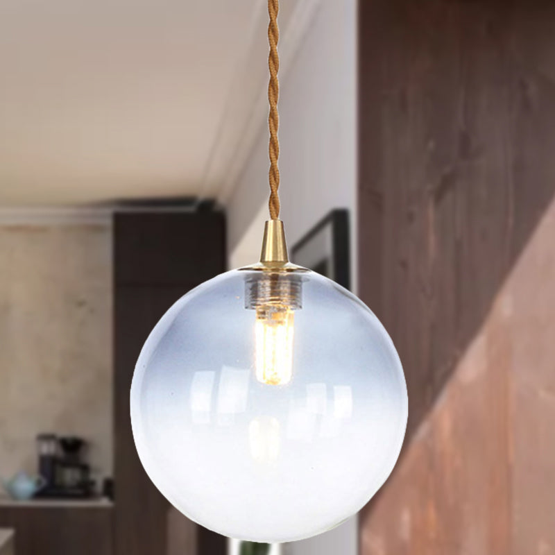Amber/White/Red Macaron Glass Pendant Light Fixture - 1 Suspension With Rope For Bedroom Grey