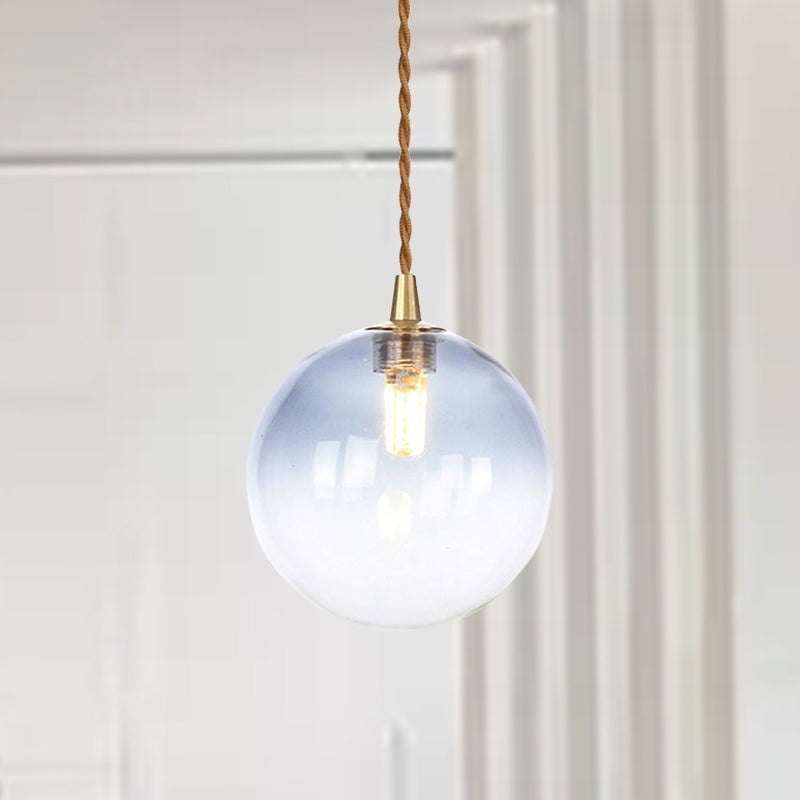 Amber/White/Red Macaron Glass Pendant Light Fixture - 1 Suspension With Rope For Bedroom