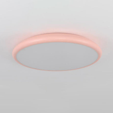 Modern Pink Led Ceiling Mounted Fixture Round Acrylic Flush Mount Light In Warm & White 15/18/22