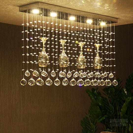 Contemporary Crystal Led Ceiling Mount Light With Chrome Finish In 3 Sizes / 31.5