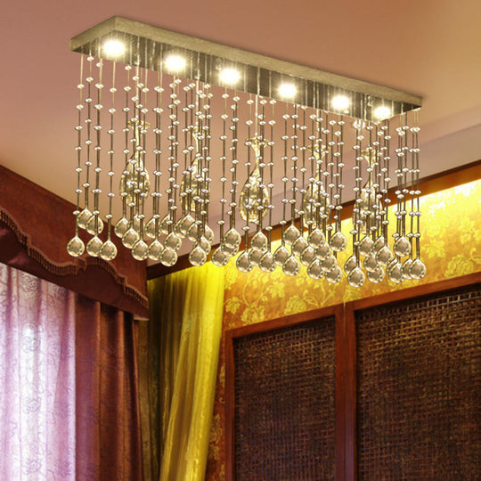 Contemporary Crystal Led Ceiling Mount Light With Chrome Finish In 3 Sizes / 39