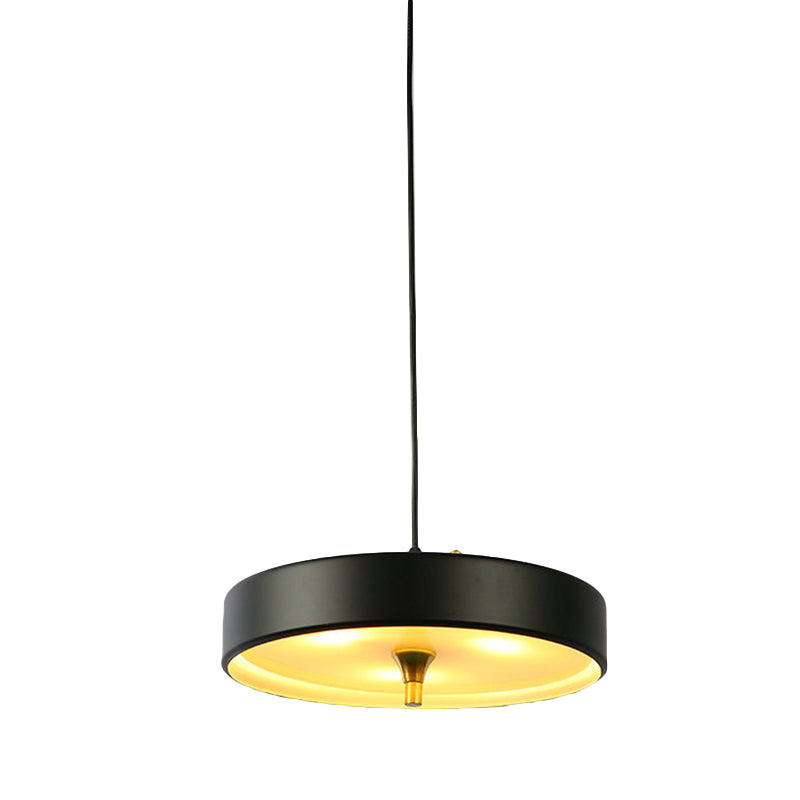 Modern Disk Pendant Light - Blue/White/Black Metal Hanging Lamp For Bedroom