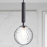 Clear Prism Glass Pendant Lamp - Modern Hanging Light Kit (1 Head) In Black/Brass