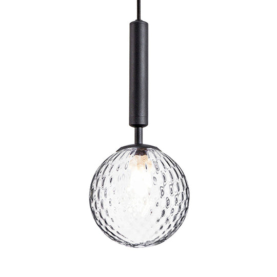 Clear Prism Glass Pendant Lamp - Modern Hanging Light Kit (1 Head) In Black/Brass