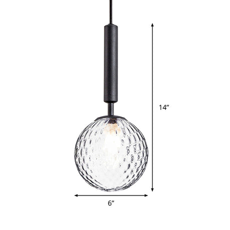 Clear Prism Glass Pendant Lamp - Modern Hanging Light Kit (1 Head) In Black/Brass