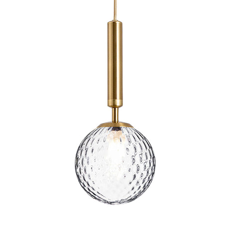 Clear Prism Glass Pendant Lamp - Modern Hanging Light Kit (1 Head) In Black/Brass