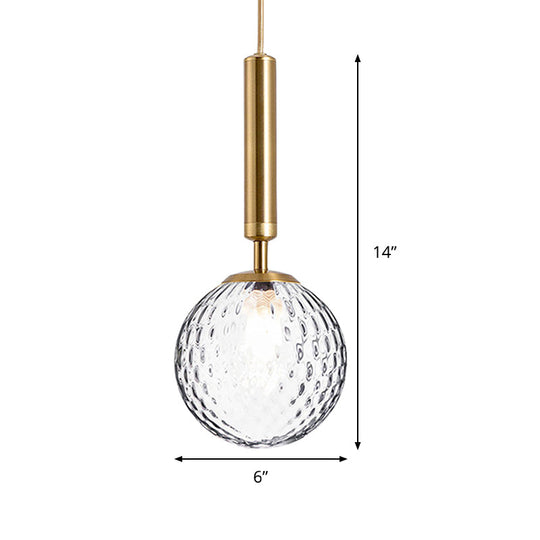 Clear Prism Glass Pendant Lamp - Modern Hanging Light Kit (1 Head) In Black/Brass