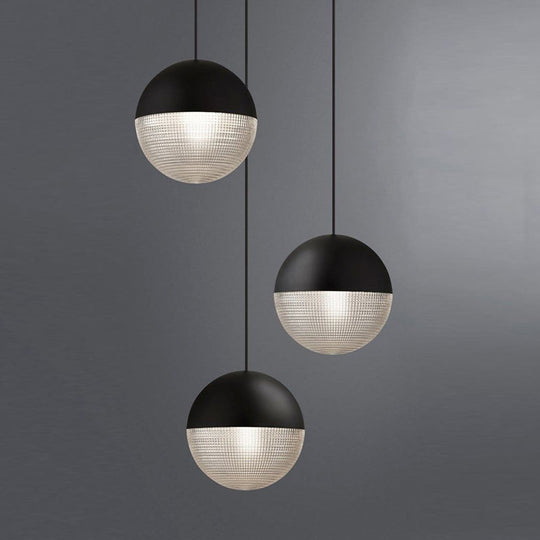 Contemporary Black/Gold Prismatic Glass Ball Pendant Light - Perfect For Bedroom
