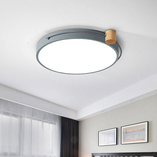 Led Flush Mount Lighting Fixture In Warm/White Light For Living Room Ceiling - Grey/White/Green