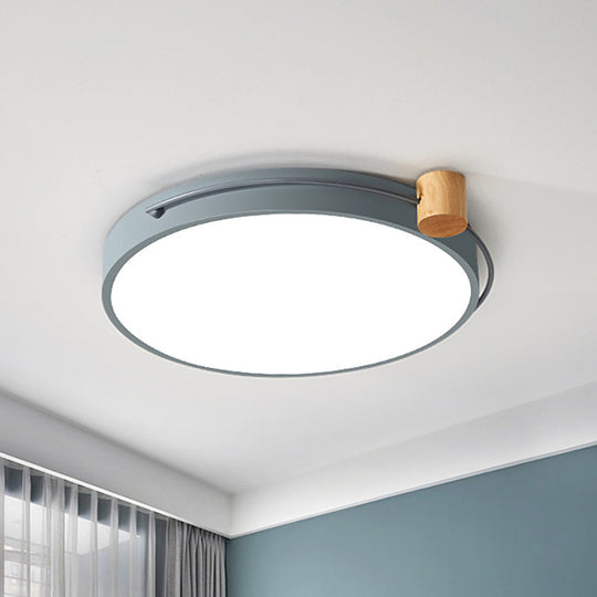 Led Flush Mount Lighting Fixture In Warm/White Light For Living Room Ceiling - Grey/White/Green