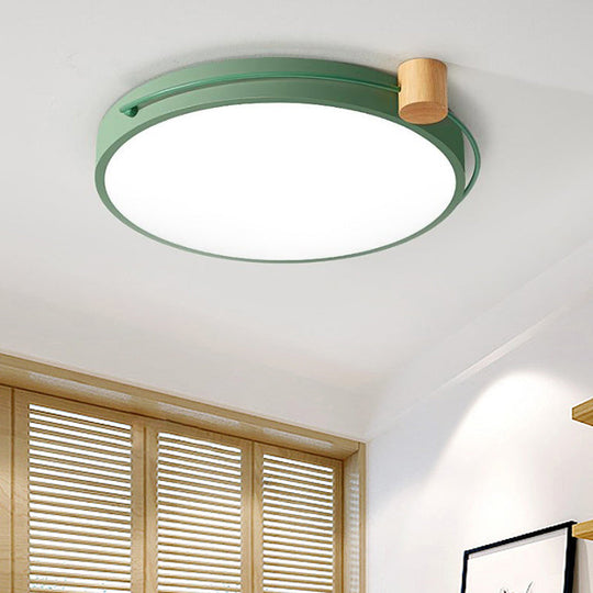 Led Flush Mount Lighting Fixture In Warm/White Light For Living Room Ceiling - Grey/White/Green