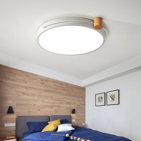 Led Flush Mount Lighting Fixture In Warm/White Light For Living Room Ceiling - Grey/White/Green