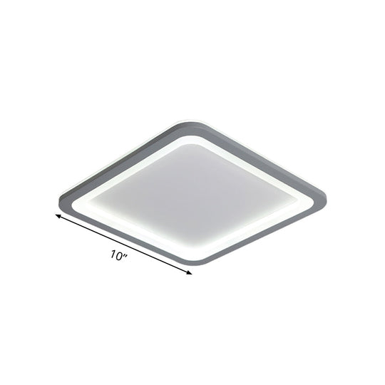 10’/14.5’/19’ Modern Style Grey Square Box Flush Light Acrylic Led Ceiling Lamp – Warm/White
