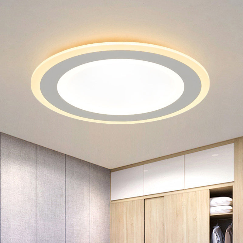 Minimalist Round Flush Mount Led Ceiling Light - Super Thin White Acrylic Warm/White 16’/20.5’