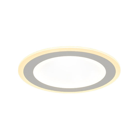 Minimalist Round Flush Mount Led Ceiling Light - Super Thin White Acrylic Warm/White 16’/20.5’