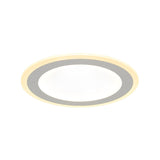 Minimalist Round Flush Mount Led Ceiling Light - Super Thin White Acrylic Warm/White 16/20.5
