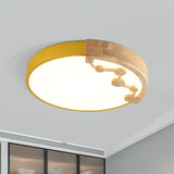 16/19.5 W Led Living Room Ceiling Light With Pink/Yellow/Blue Metal Shade In Warm/White Yellow / 16