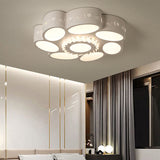 Modern Flower Flush Mount Lamp: Stylish Metallic Led Ceiling Light In Warm/White Stepless Dimming &