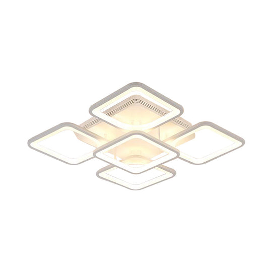 23.5’/27’ Led Bedroom Ceiling Light Semi Flush Mount Fixture With Acrylic Shade In Warm/White