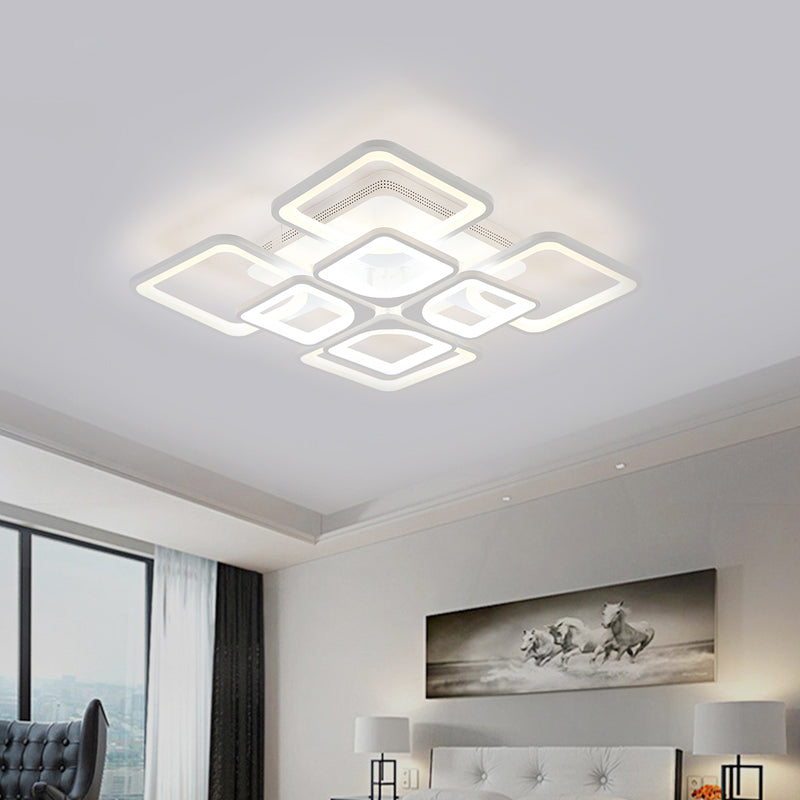 23.5’/27’ Led Bedroom Ceiling Light Semi Flush Mount Fixture With Acrylic Shade In Warm/White