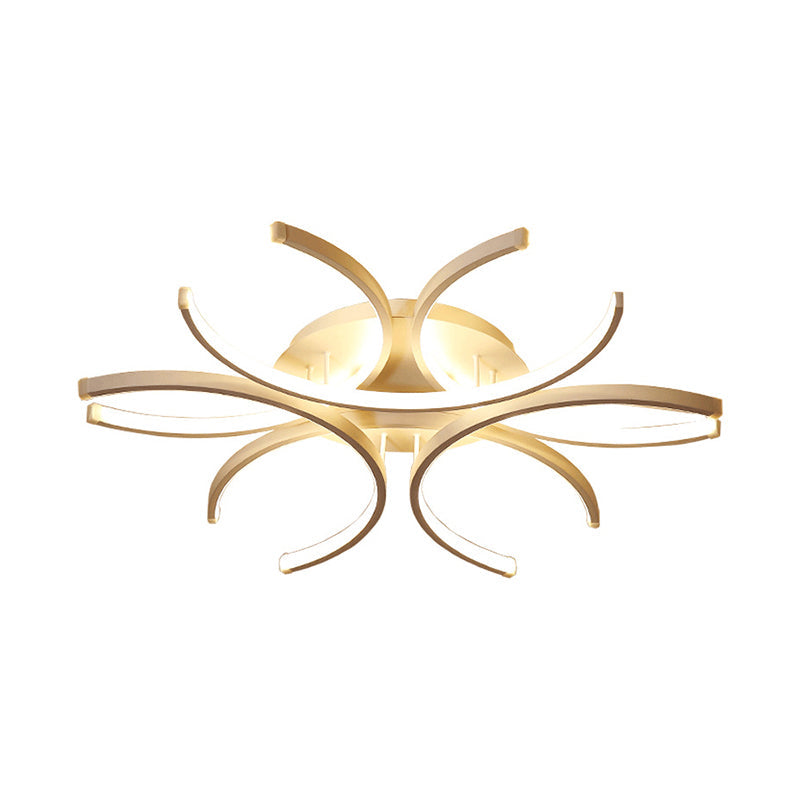 23.5’/31.5’ W Curved Led Semi Flush Mount Lamp – Modern Acrylic Lighting For Close To Ceiling