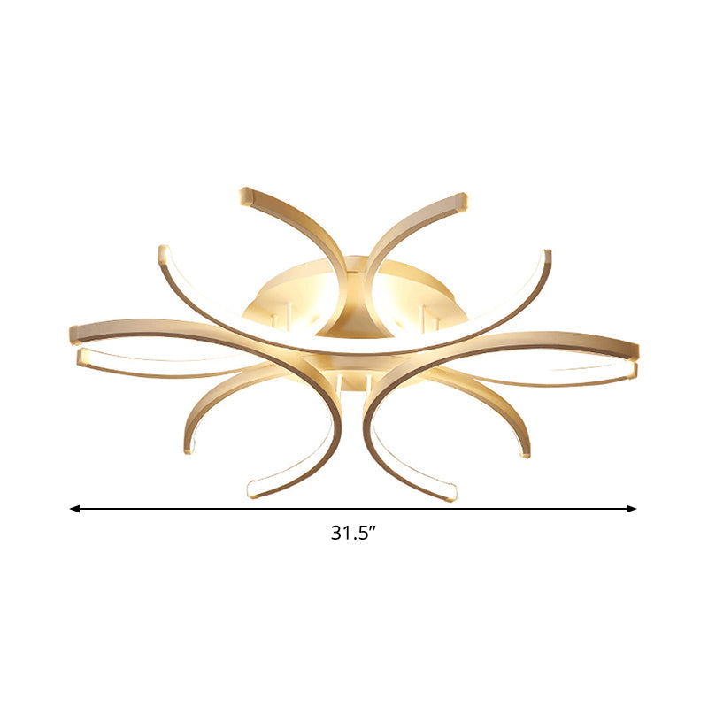 23.5’/31.5’ W Curved Led Semi Flush Mount Lamp – Modern Acrylic Lighting For Close To Ceiling