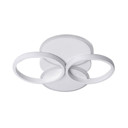 Simple Led Ceiling Mount Lighting Fixture In Warm/White Light With Acrylic Ring - Black/White