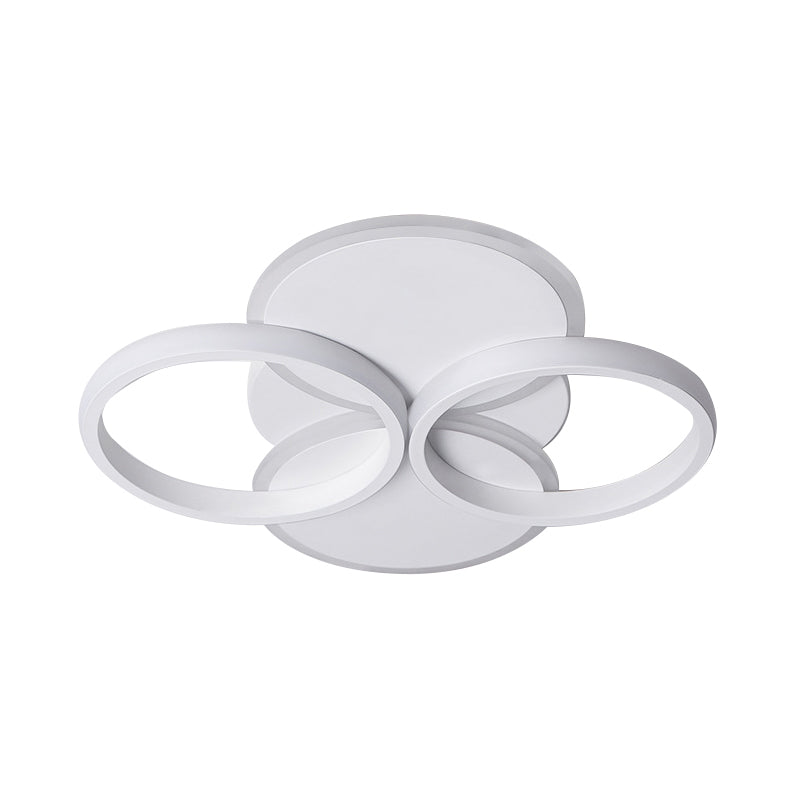 Simple Led Ceiling Mount Lighting Fixture In Warm/White Light With Acrylic Ring - Black/White
