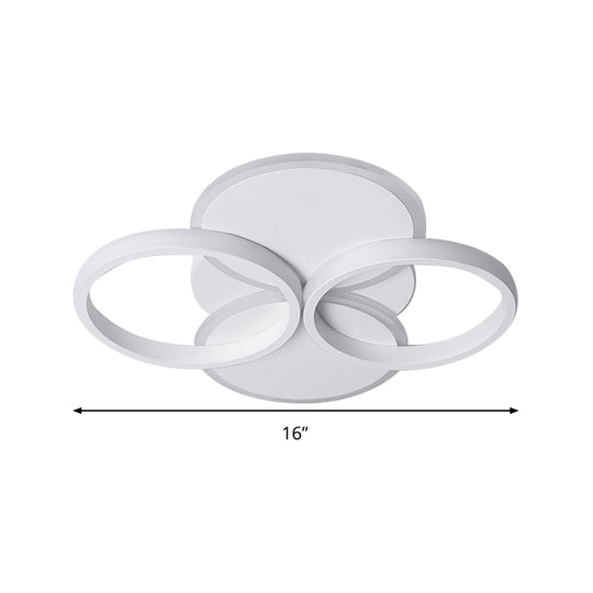Simple Led Ceiling Mount Lighting Fixture In Warm/White Light With Acrylic Ring - Black/White