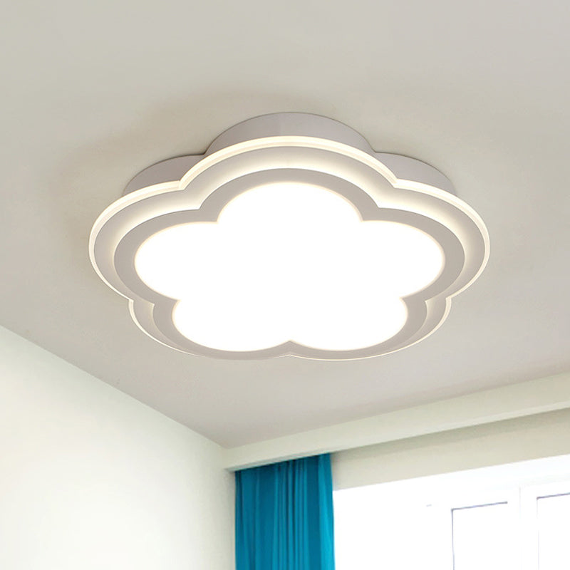 Simple Cloud Shade Led Ceiling Light - White Acrylic Flush Mount Lamp (16’/19.5’/23.5’) Warm/White