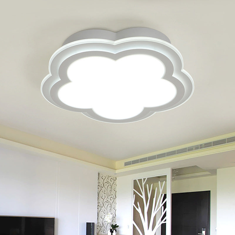 Simple Cloud Shade Led Ceiling Light - White Acrylic Flush Mount Lamp (16/19.5/23.5) Warm/White / 16
