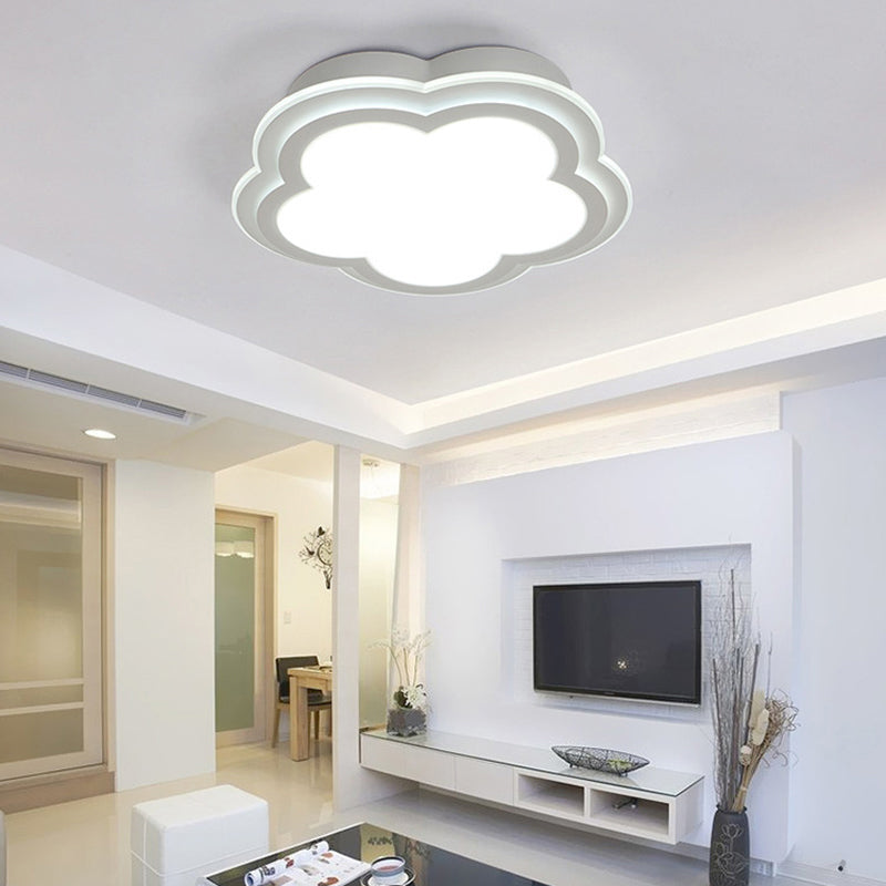 Simple Cloud Shade Led Ceiling Light - White Acrylic Flush Mount Lamp (16’/19.5’/23.5’)
