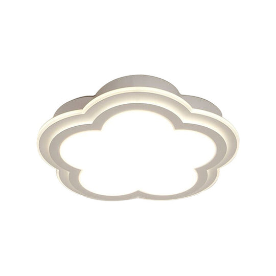 Simple Cloud Shade Led Ceiling Light - White Acrylic Flush Mount Lamp (16’/19.5’/23.5’) Warm/White