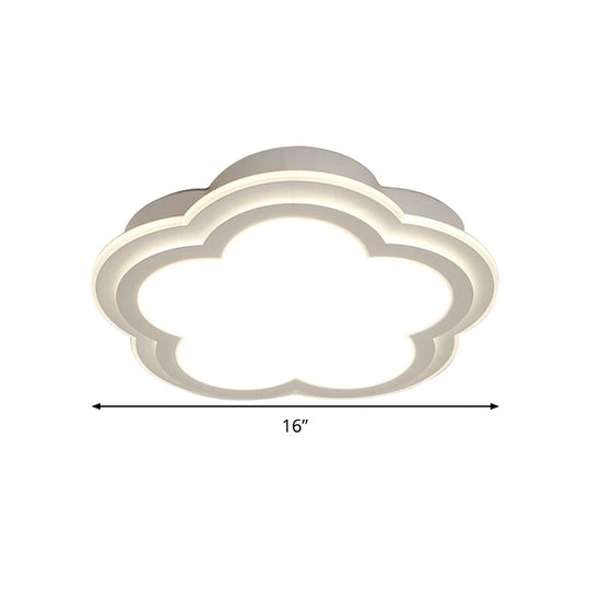 Simple Cloud Shade Led Ceiling Light - White Acrylic Flush Mount Lamp (16/19.5/23.5) Warm/White
