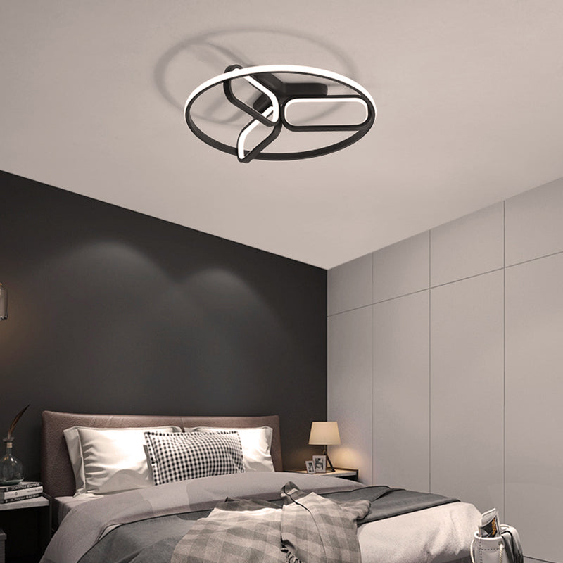Modern Acrylic Circular Flush Light: 18’/21.5’ Wide Led Bedroom Ceiling Mount Lamp In