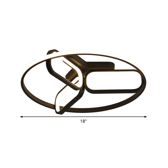 Modern Acrylic Circular Flush Light: 18’/21.5’ Wide Led Bedroom Ceiling Mount Lamp In