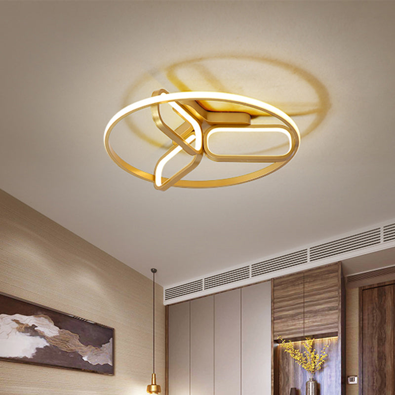 Modern Acrylic Circular Flush Light: 18’/21.5’ Wide Led Bedroom Ceiling Mount Lamp In