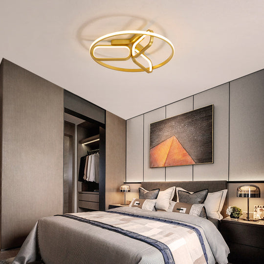 Modern Acrylic Circular Flush Light: 18’/21.5’ Wide Led Bedroom Ceiling Mount Lamp In