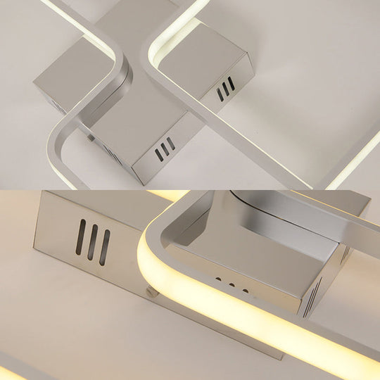 Sleek & Stylish Acrylic Square Led Ceiling Flush Mount Lighting Fixture (18 23.5 W) In Chrome