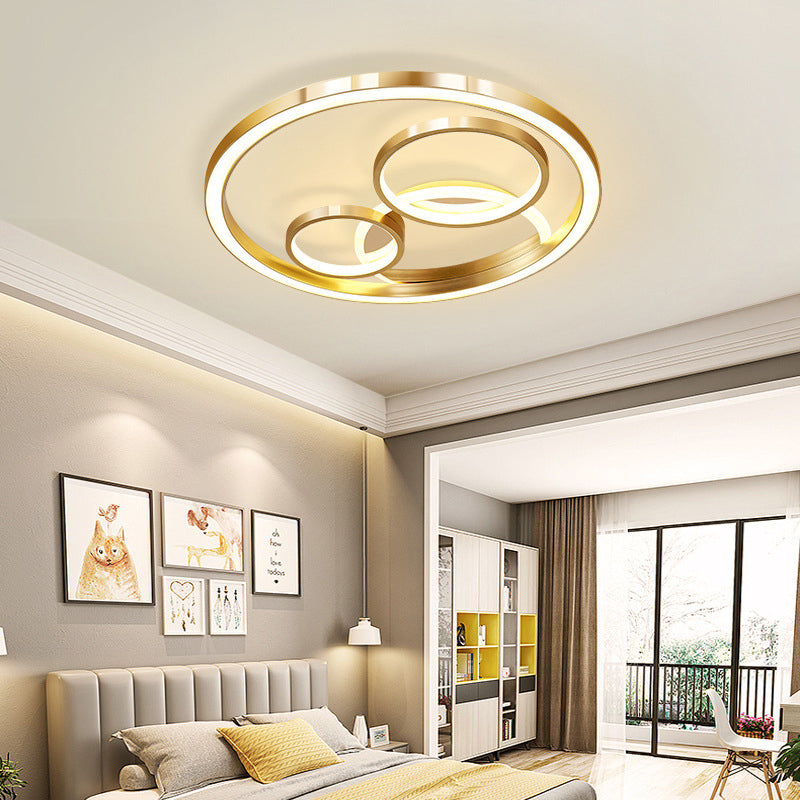 Modern Led Gold Flush Mount Spotlight Ceiling Fixture - 18’/23.5’ W Round Acrylic