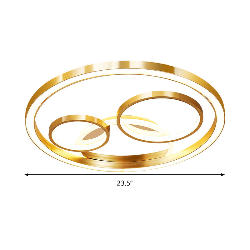 Modern Led Gold Flush Mount Spotlight Ceiling Fixture - 18’/23.5’ W Round Acrylic