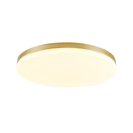 Minimalist Circle Acrylic Led Gold Ceiling Lamp - 15’/19’ Flushmount
