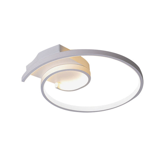 Ultra-Slim Curled Metal Led Flush Mount Ceiling Light - 16.5’’/20.5’’ Width Modern Style