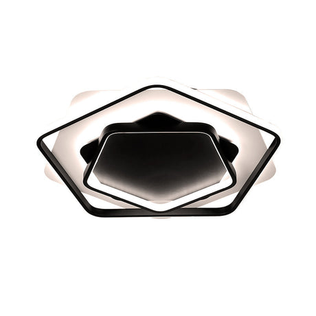 Contemporary Led Flush Light: Pentagon Thin Acrylic Ceiling Lamp In Black/White Warm/White Lighting