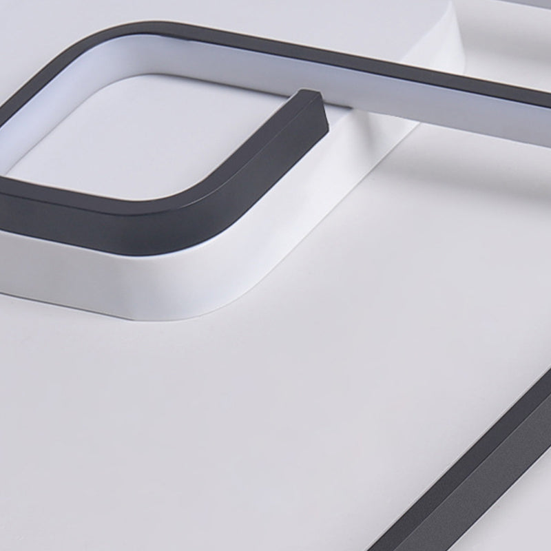 Nordic Squared Flush Lighting Slim Acrylic Led Ceiling Mount - 16.5/20.5 W White/Black Warm/White